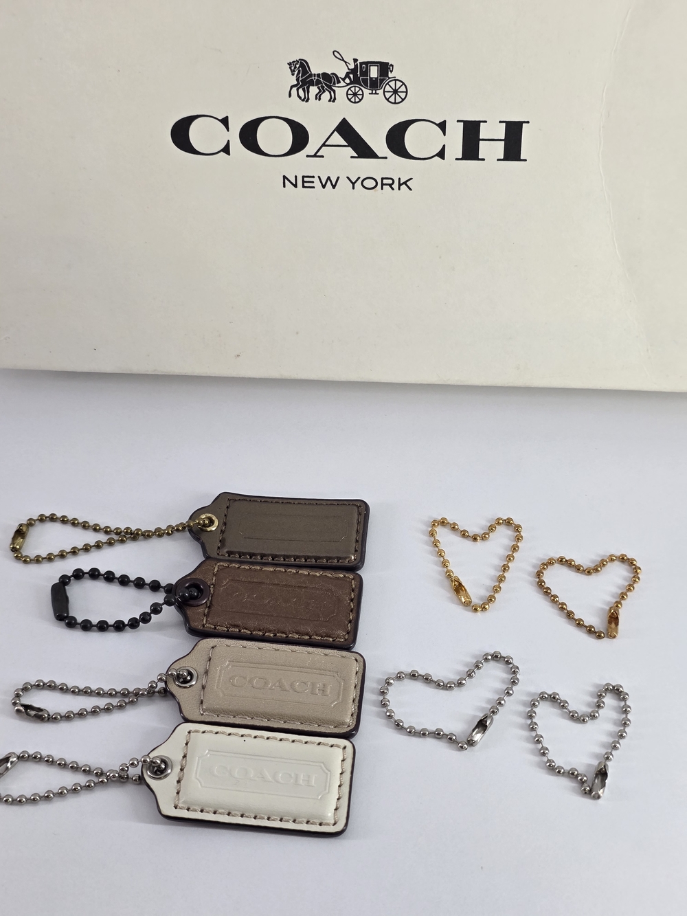 COACH Leather Hangtag 4-piece Set In Assorted Colors